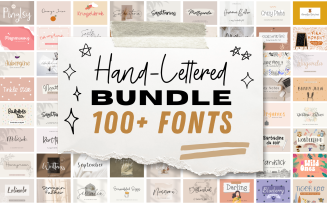 Hand-Lettered Bundle Including over 100 Fonts