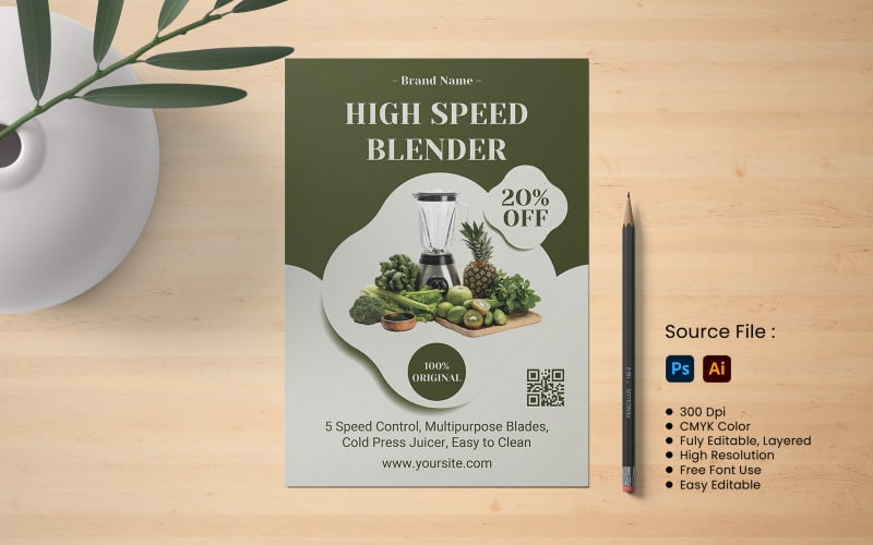 High Speed Blender Offer Flyer Corporate Identity
