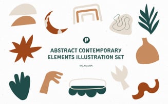 Solid abstract contemporary elements illustration set