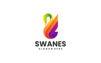 Swan Gradient Colorful Logo Template 1