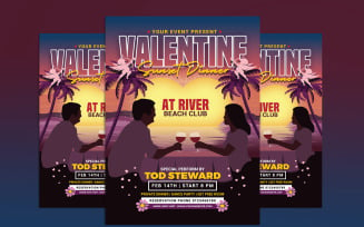 Valentine's Day Sunset Dinner Flyer Template