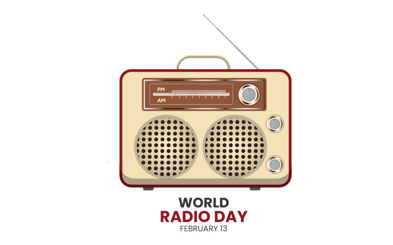 World radio day with realistic radio design idea Illustration