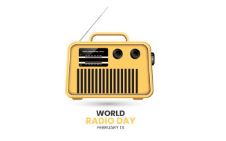 World radio day with realistic radio design illustration concept