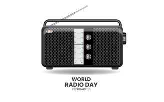World radio day with realistic radio design