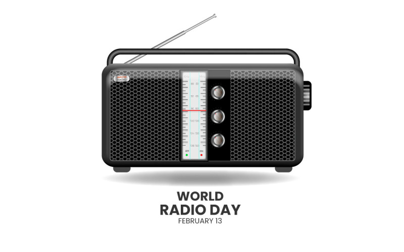 World radio day with realistic radio design Illustration