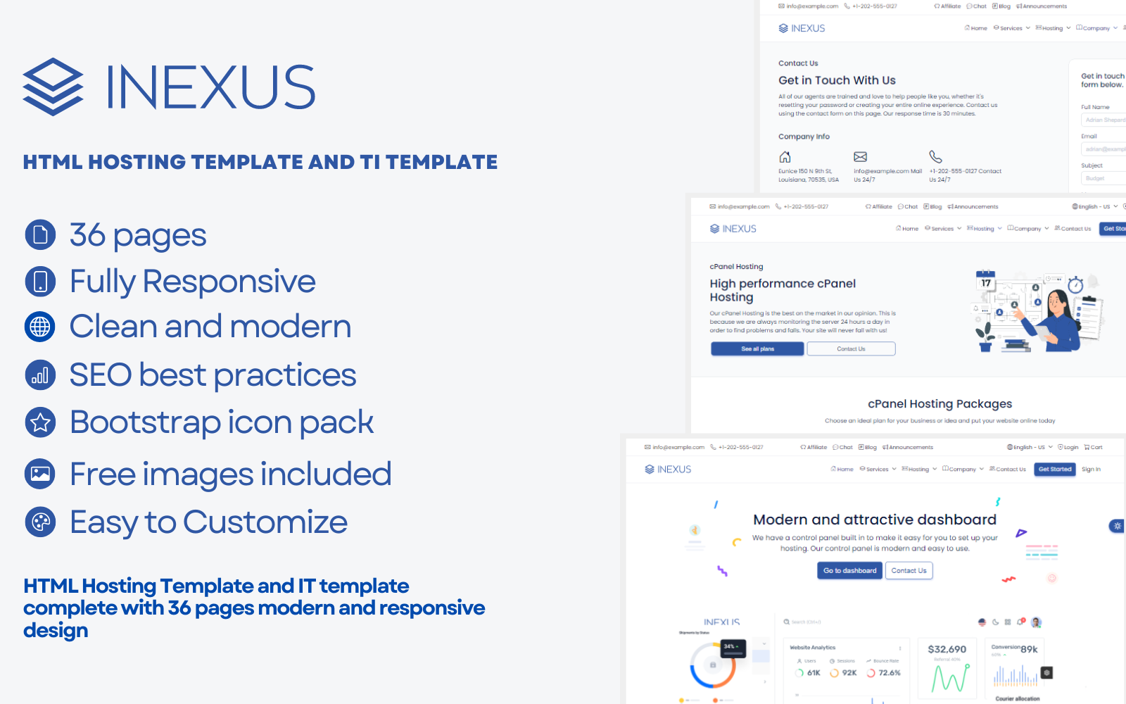 Inexus - Hosting Website Template and TI Template