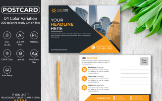 Corporate Postcard Design Template For Business
