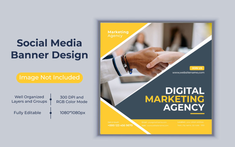 Digital Marketing Agency Instagram Post And Social Media Banner Template