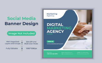 Digital Marketing Agency Social Media Post Banner Design Template