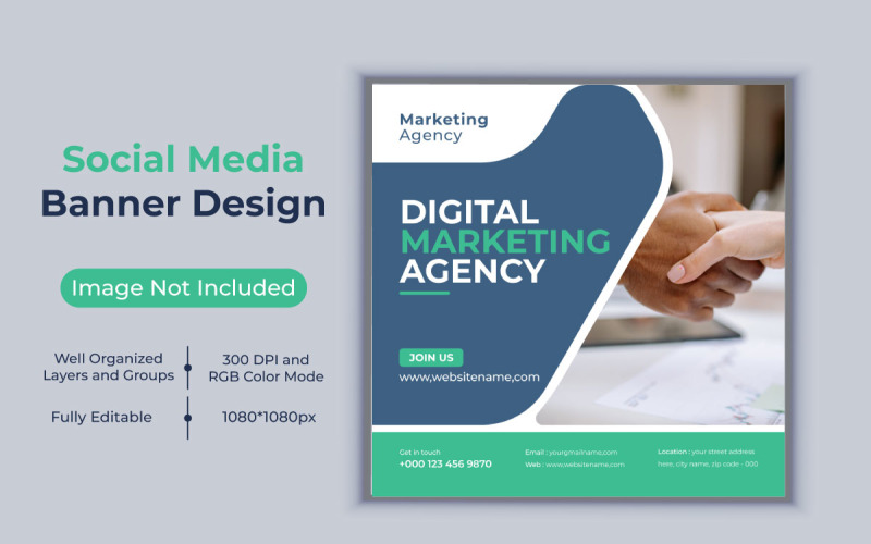 Digital Marketing Agency Social Media Post Banner Design Template