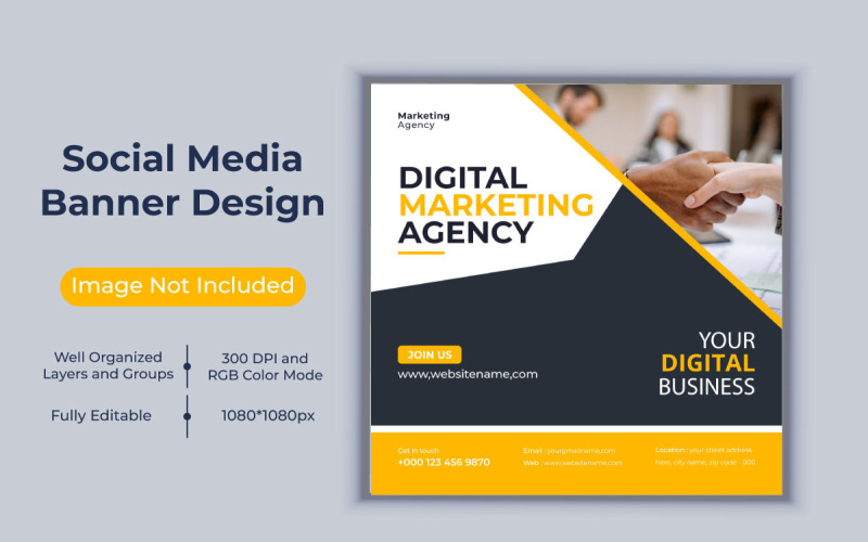 Digital Marketing Social Media Post Banner Design Template Template