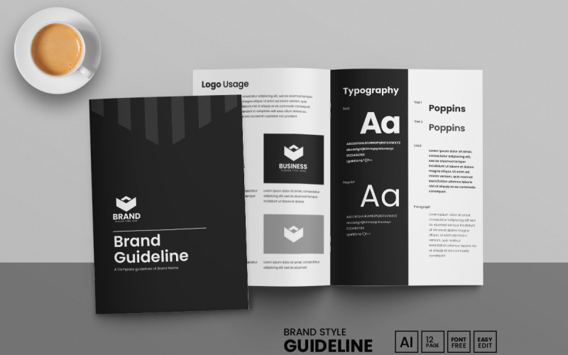 Minimal Brand Style Guideline Template Corporate Identity