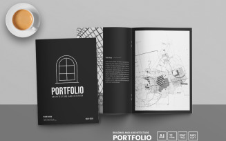 Minimal Building and Architecture Portfolio Template and Interior Design Portfolio or Brochure