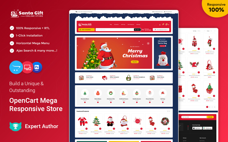SantaGift - Christmas Gifts OpenCart Responsive Store OpenCart Template