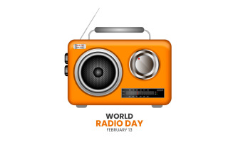 vector world radio day , isolated on white background