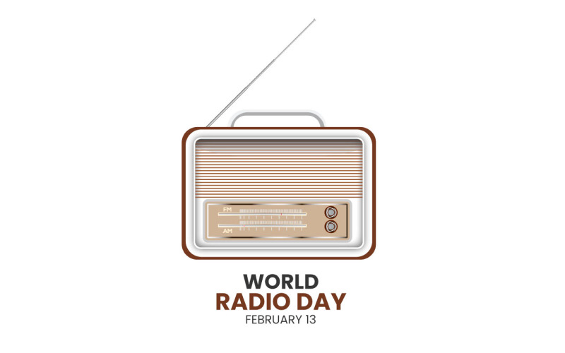 Vector World radio day in a geometric style Illustration