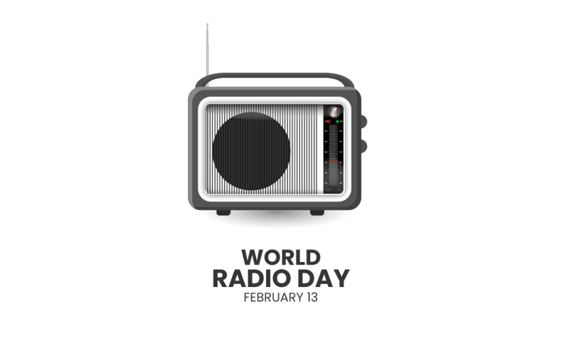 world radio day in a geometric style idea Illustration