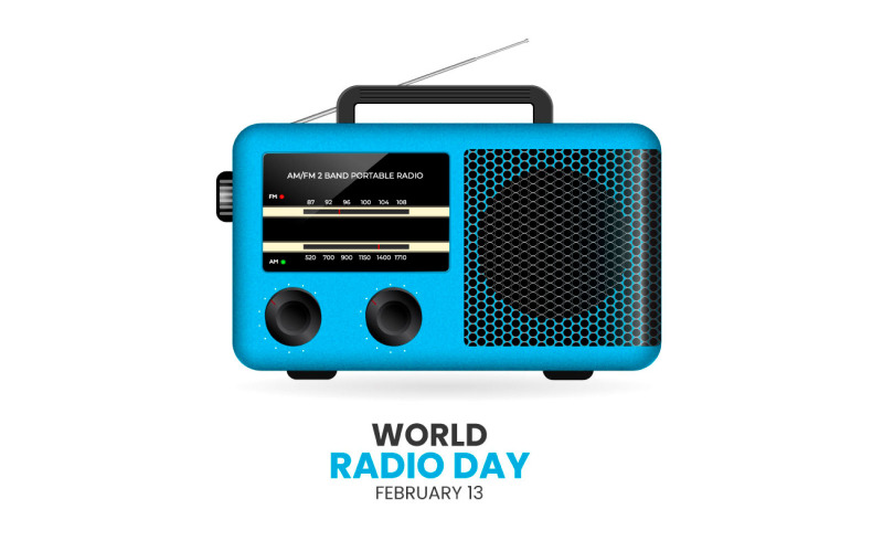 world radio day in a geometric style illustration concept Illustration