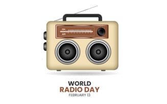 world radio day in a geometric vector idea