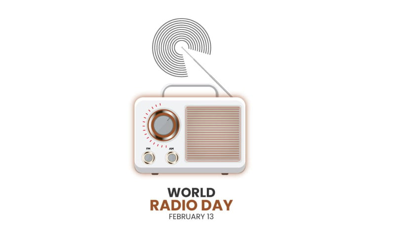 world radio day in a vector style Illustration