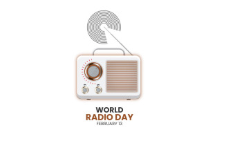 world radio day in a vector style
