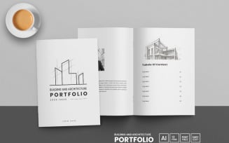 Architecture portfolio template design and Interior Portfolio Layout, brand guidelines