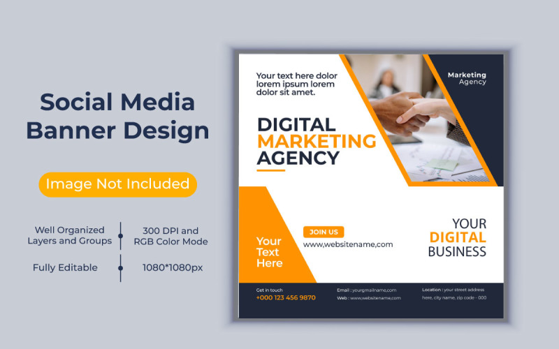 Corporate Digital Marketing Agency Social Media Post Banner Web Template Vector Design