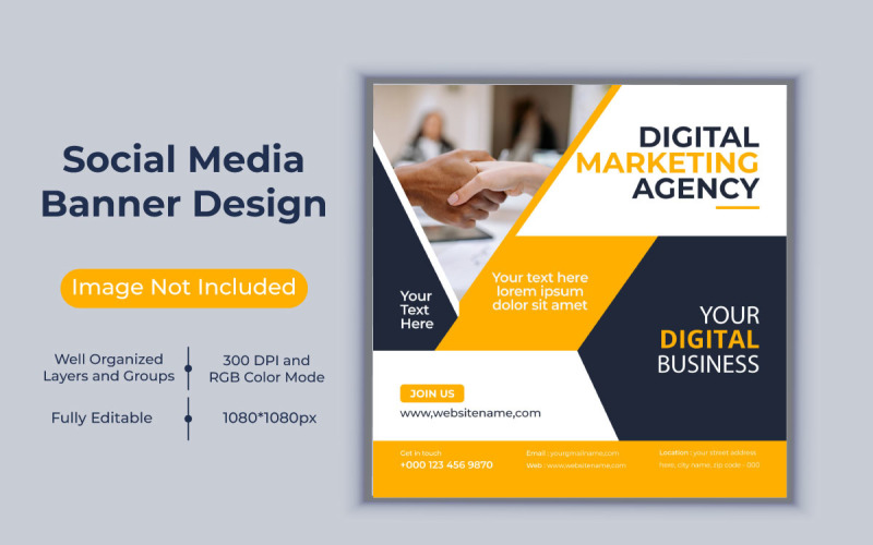 Corporate Digital Marketing Agency Social Media Post Banner Web Template