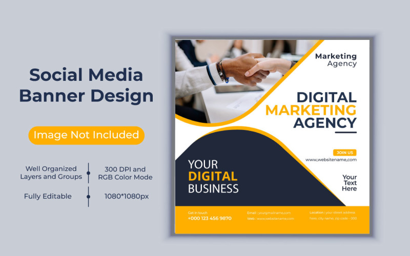 Corporate Digital Marketing Agency Social Media Post Banner Web Vector Template