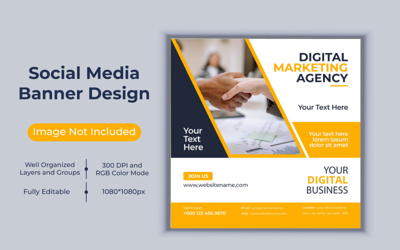 Corporate Digital Marketing Agency Social Media Post Business Banner Design