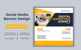 Corporate Digital Marketing Agency Social Media Post Vector Banner