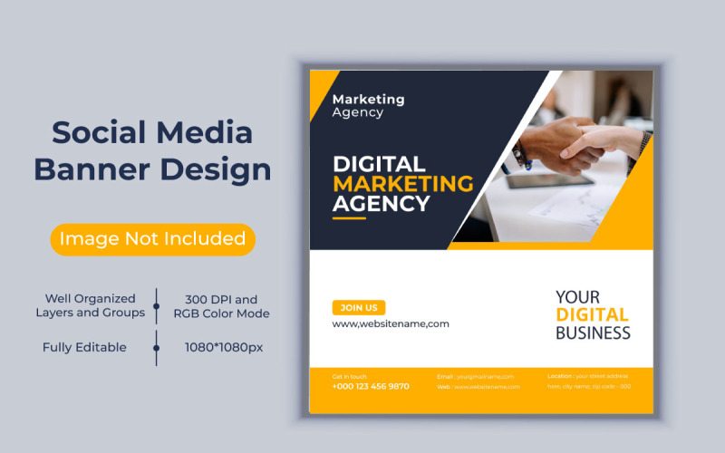 Corporate Digital Marketing Agency Social Media Post Web Banner Design Template