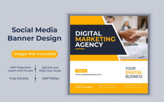 Corporate Digital Marketing Agency Social Media Post Web Business Banner Design Vector Template