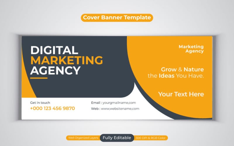 Creative Idea Digital Marketing Agency Template Design For Facebook Cover Banner Social Media
