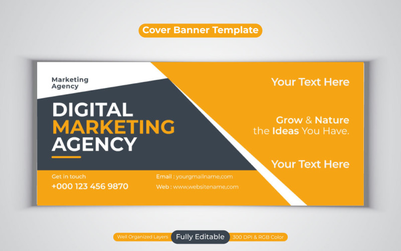 Creative Idea New Digital Marketing Agency Template For Facebook Cover Banner Social Media