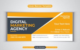 Creative Idea New Digital Marketing Agency Vector Template Design For Facebook Cover Banner
