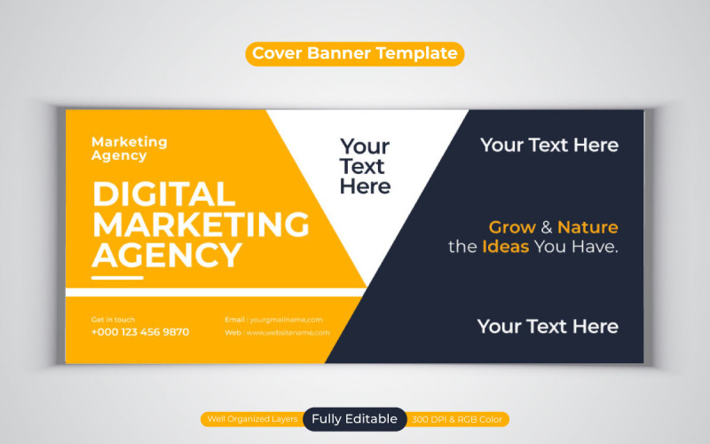 Creative Idea Professional Digital Marketing Agency Template Design For Facebook Cover Banner Social Media