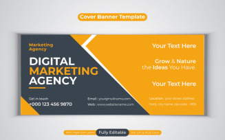 Creative Idea Professional Digital Marketing Agency Vector Template For Facebook Cover Banner