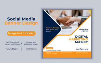 Creative New Digital Marketing Agency Banner Vector Template Design For Social Media Post