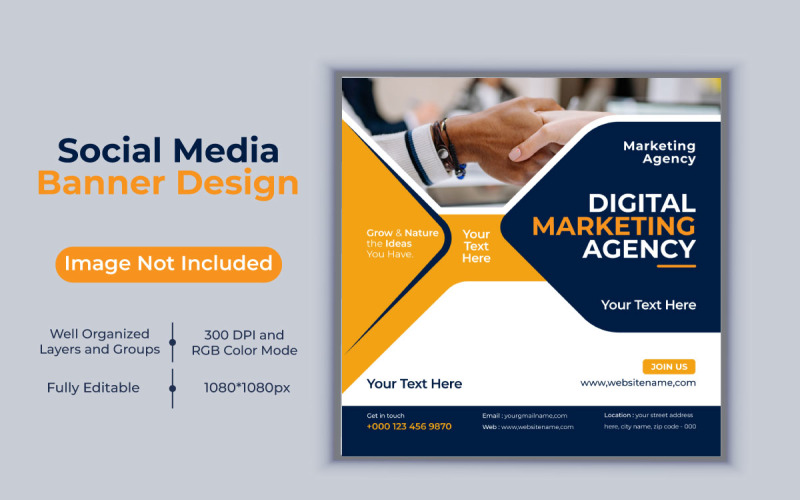 Creative New Digital Marketing Agency Template Design For Social Media Post