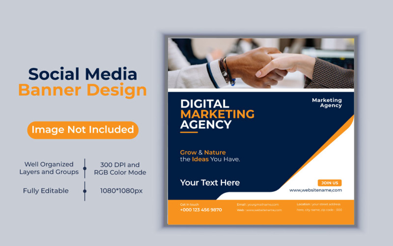 Creative New Digital Marketing Agency Template Social Media Post And Vector Banner Design