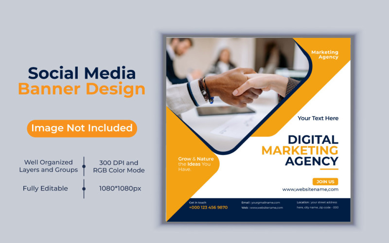 Creative New Idea Digital Marketing Agency Template Social Media Post And Banner