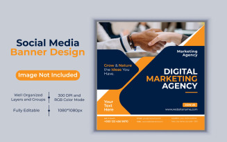 Creative New Idea Digital Marketing Agency Template Social Media Post And Vector Banner