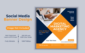 Creative New Idea Digital Marketing Agency Template Social Media Post Vector Banner Design