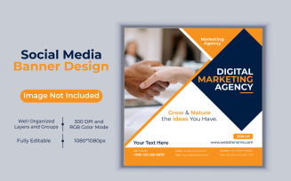 Creative New Idea Digital Marketing Agency Template Social Media Post Vector Banner