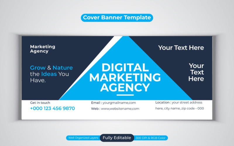 Creative Professional Digital Marketing Agency Template For Facebook Cover Banner Social Media