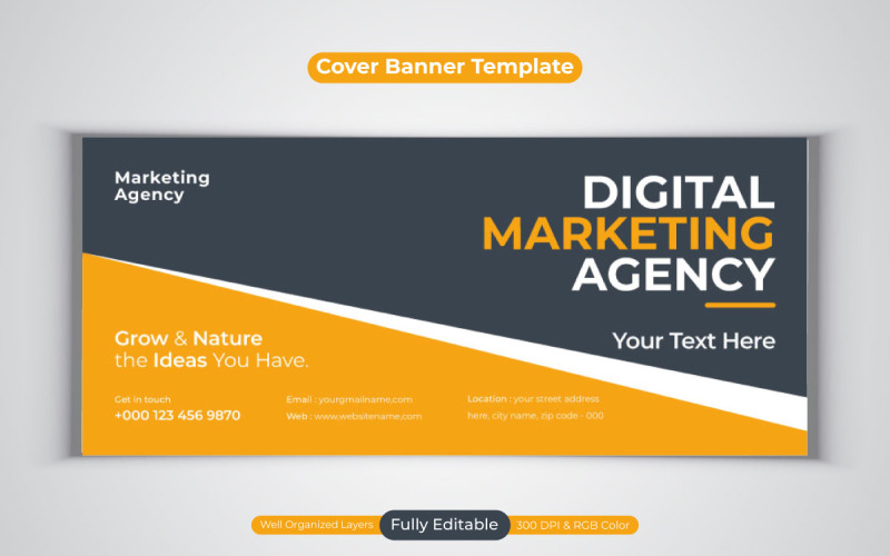 Digital Marketing Agency New Facebook Cover Banner Business Design Template Social Media