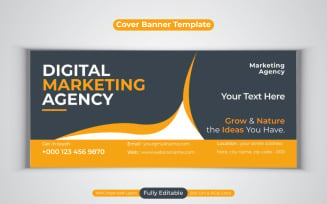 Digital Marketing Agency New Facebook Cover Banner Business Design Vector Template