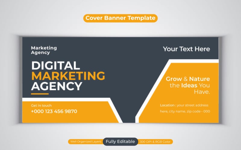Digital Marketing Agency New Facebook Cover Business Banner Design Template Social Media