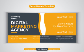 Digital Marketing Agency New Facebook Cover Business Banner Design Vector Template